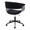 Vintage Mod office chair in Black Metal, Black Wood, Black Velvet, back and side view, featuring swivel and upholstered seat