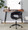 Vintage Mod Mid-Century Modern Office Chair in Black Metal, Black Wood and Black Velvet — lifestyle photo 1
