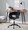 Vintage Mod Mid-Century Modern Office Chair in Black Metal, Black Wood and Black Velvet — lifestyle photo 2