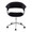 Vintage Mod Mid-Century Modern Office Chair in Chrome Metal, Black Wood and Black Velvet — front view