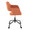 Margarite Contemporary Adjustable Office Chair in Black Metal and Orange Fabric — side view