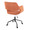 Margarite Contemporary Adjustable Office Chair in Black Metal and Orange Fabric — rear three-quarter view