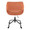 Margarite Contemporary Adjustable Office Chair in Black Metal and Orange Fabric — back view