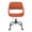 Margarite Contemporary Adjustable Office Chair in Black Metal and Orange Fabric — front view