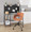 Margarite Contemporary Adjustable Office Chair in Black Metal and Orange Fabric — lifestyle photo 1