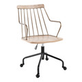 Preston Farmhouse Adjustable Office Chair in Black Metal, Antique Copper and Whitewashed Wood — product view
