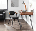 Avery desk in Black Metal, Walnut Wood, Clear Glass