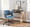 Bentley desk in Natural Wood, Black Glass, featuring storage and glass top