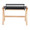 Bentley desk in Natural Wood, Black Glass, front view, featuring storage and glass top