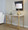 Constellation desk in Gold Metal, White MDF, featuring metal design and wood design