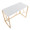 Constellation Contemporary Desk in Gold Metal and White Wood — lifestyle photo 1