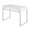 Drift desk in White Steel, White MDF, back and side view, featuring storage