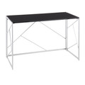 Folia Contemporary Desk in Silver Metal and Black MDF — product view