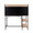 Geo desk in Black Steel, Natural MDF, back view, featuring storage