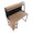 Geo desk in Black Steel, Natural MDF, top view, featuring storage