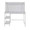 Geo desk in White Steel, White MDF, front view, featuring storage
