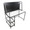 Geo desk in Black Metal, Clear Glass, top view, featuring storage and glass top