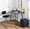 Harvey Contemporary Desk in Black Steel and Black and Natural Wood with Black Accents — lifestyle photo 4