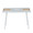 Harvey desk in White Steel, White Wood, Natural Wood, front view, featuring storage