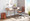 Pebble desk in Natural Wood, White Wood, featuring storage