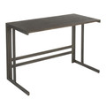 Roman Industrial Office Desk in Antique Metal and Espresso Wood-pressed Grain Bamboo — product view