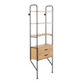 Lean Industrial Bookcase in Black Metal and Brown Wood — product view