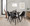 Robyn floor lamp in Walnut Wood, Black Metal, White Linen, featuring wood frame