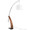 Robyn Mid-Century Modern Floor Lamp in Walnut Wood and Black Metal with White Linen Shade — product view (photo 1)