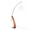 Robyn Mid-Century Modern Floor Lamp in Walnut Wood and Black Metal with White Linen Shade — product view (photo 2)