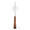 Robyn Mid-Century Modern Floor Lamp in Walnut Wood and Black Metal with White Linen Shade — front view