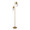 Marcel Glam/art Deco 62" Metal Floor Lamp in Gold Metal and Smokey Glass — rear three-quarter view