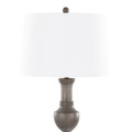 Griffin floor lamp in Acid Griffin Wood Poly, White Linen, close-up detail, featuring wood design