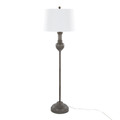 Griffin 61" Contemporary Polyresin Floor Lamp in Acid Griffin Wood Finish and White Linen Shade From Grandview Gallery — product view (photo 1)