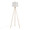 Tripod 61" Contemporary Metal Floor Lamp in Gold Metal and White Linen Shade — product view (photo 1)
