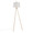 Tripod 61" Contemporary Metal Floor Lamp in Gold Metal and White Linen Shade — side view
