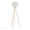 Tripod 61" Contemporary Metal Floor Lamp in Gold Metal and White Linen Shade — back view