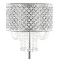 Droplet floor lamp in Chrome Metal, Clear Crystal, close-up detail, featuring metal design