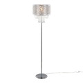 Droplets Sleek 60" Contemporary Metal Floor Lamp in Chrome Metal and Clear Crystal Accents From Grandview Gallery — product view (photo 1)