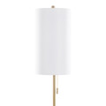 Bounty floor lamp in Gold Metal, White Linen, close-up detail