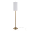 Bounty 62" Contemporary Metal Floor Lamp in Gold Metal with White Linen Shade From Grandview Gallery — product view (photo 1)