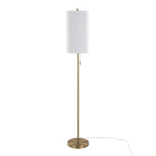 Bounty 62" Contemporary Metal Floor Lamp in Gold Metal with White Linen Shade From Grandview Gallery — product view (photo 1)