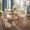 Bounty 62" Contemporary Metal Floor Lamp in Gold Metal with White Linen Shade From Grandview Gallery — lifestyle photo 3