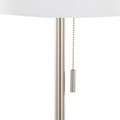 Bounty floor lamp in Brushed Nickel, White Linen, close-up detail