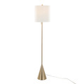 Cone 64" Contemporary Metal Floor Lamp in Gold Metal with White Linen Shade From Grandview Gallery — product view (photo 1)