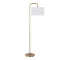 Puck 63" Contemporary Metal Floor Lamp in Gold Metal with White Linen Shade From Grandview Gallery — product view (photo 1)