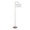 Puck 63" Contemporary Metal Floor Lamp in Brushed Nickel with White Linen Shade From Grandview Gallery — rear three-quarter view