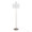 Puck 63" Contemporary Metal Floor Lamp in Brushed Nickel with White Linen Shade From Grandview Gallery — front view