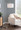Puck 63" Contemporary Metal Floor Lamp in Brushed Nickel with White Linen Shade From Grandview Gallery — lifestyle photo 1