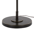 Puck floor lamp in Oil Rubbed Bronze, Beige Linen, close-up detail, featuring metal design