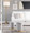 Lenuxe floor lamp in Gold Metal, White Linen, featuring glass design and fabric design